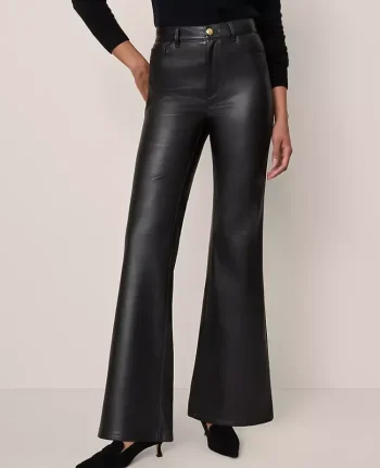 Ann Taylor Pants|The Faux Leather Flare Pant Black