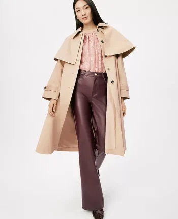 Ann Taylor Pants|The Faux Leather Flare Pant Poised Plum