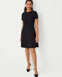 Ann Taylor Suits|Suits|The Flare Dress In Fluid Crepe Black
