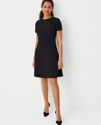 Ann Taylor Suits|Suits|The Flare Dress In Fluid Crepe Black