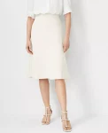 Ann Taylor Skirts|Suits|The Flare Skirt In Fluid Crepe Ivory Whisper