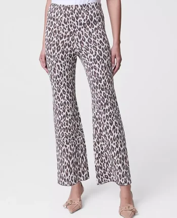 Ann Taylor Pants|The Flare Sweater Pant In Animal Print Chocolate Brown