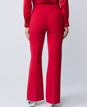 Ann Taylor Suits|Suits|The Flare Trouser In Fluid Crepe &mdash;Curvy Fit Jewel Red