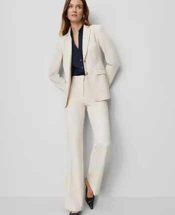 Ann Taylor Pants|The Flare Trouser In Pinstripe Pale Linen