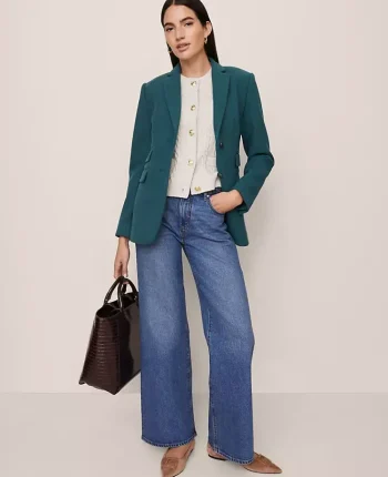 Ann Taylor Jackets And Blazers|The Greenwich Blazer Deep Atlantic Teal