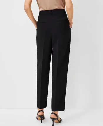 Ann Taylor Suits|Suits|The High Rise Pleated Taper Pant In Fluid Crepe Black