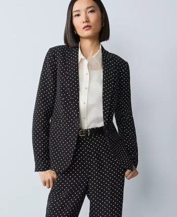 Ann Taylor Jackets And Blazers|Suits|The Hutton Blazer In Dotted Crepe Black
