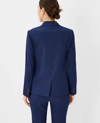 Ann Taylor Jackets And Blazers|Suits|The Long One Button Blazer In Bi-Stretch Pure Sapphire