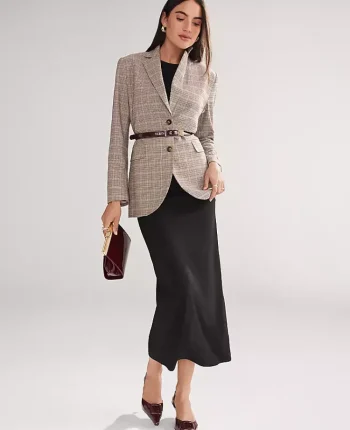 Ann Taylor Jackets And Blazers|Suits|The Madison Blazer In Plaid Copper/Cream Multi