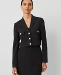Ann Taylor Jackets And Blazers|Suits|The Military Blazer Jacket In Fluid Crepe Black