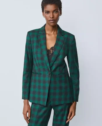 Ann Taylor Jackets And Blazers|Suits|The Notched One Button Blazer In Plaid Ponderosa Pine