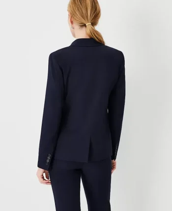 Ann Taylor Jackets And Blazers|Suits|The Notched Two Button Blazer In Seasonless Stretch - Curvy Fit Deep Navy Sky