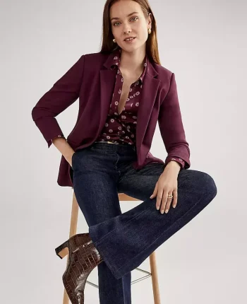 Ann Taylor Jackets And Blazers|Suits|The One Button Blazer In Ponte Poised Plum
