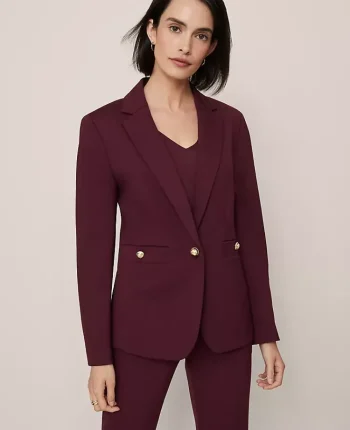 Ann Taylor Jackets And Blazers|Suits|The One Button Blazer In Ponte Poised Plum