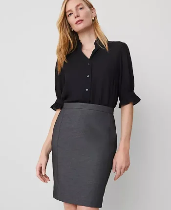 Ann Taylor Skirts|Suits|The Pencil Skirt In Bi-Stretch Dark Grey