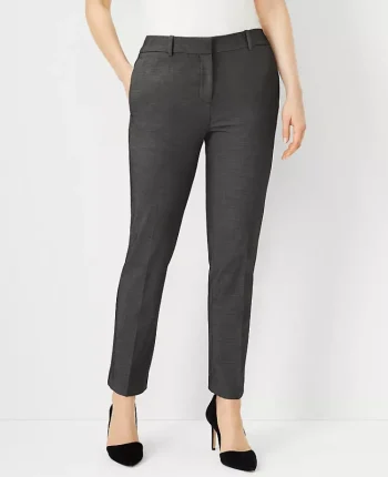 Ann Taylor Petite Pants|Petite Suits|The Petite Ankle Pant In Bi-Stretch - Curvy Fit Dark Grey