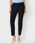Ann Taylor Petite Pants|Petite Suits|The Petite Ankle Pant In Seasonless Stretch - Curvy Fit Perfect Navy
