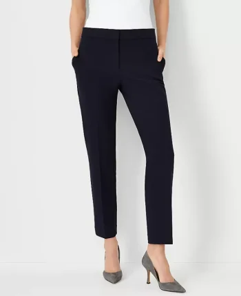 Ann Taylor Petite Pants|Petite Suits|The Petite Ankle Pant In Seasonless Stretch - Curvy Fit Deep Navy Sky