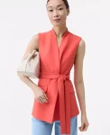 Ann Taylor Petite Jackets And Blazers|New Petite Styles|The Petite Belted Long Vest Fiery Sunset