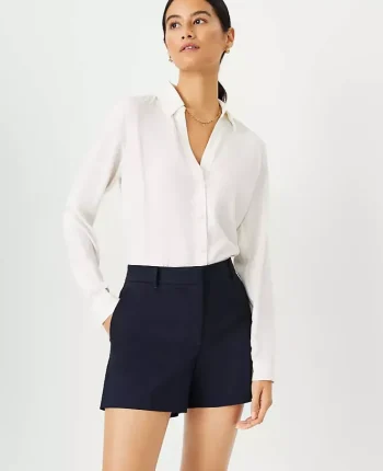 Ann Taylor Petite Pants|The Petite City Short Atlantic Navy