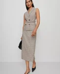 Ann Taylor Petite Skirts|Petite Suits|The Petite Clean Pencil Skirt In Plaid Copper/Cream Multi