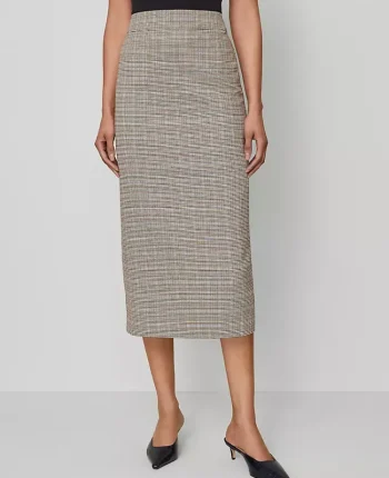 Ann Taylor Petite Skirts|Petite Suits|The Petite Clean Pencil Skirt In Plaid Copper/Cream Multi