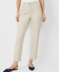 Ann Taylor Petite Pants|The Petite Cotton Crop Pant - Curvy Fit Soft Khaki
