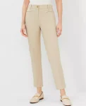 Ann Taylor Petite Pants|The Petite Cotton Crop Pant Soft Khaki