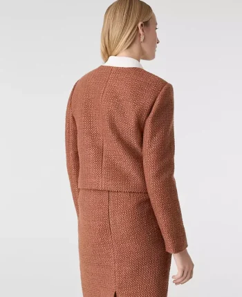 Ann Taylor Petite Jackets And Blazers|The Petite Crew Neck Jacket In Tweed Spiced Cider