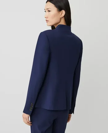 Ann Taylor Petite Jackets And Blazers|Petite Suits|The Petite Cutaway Blazer In Bi-Stretch Pure Sapphire