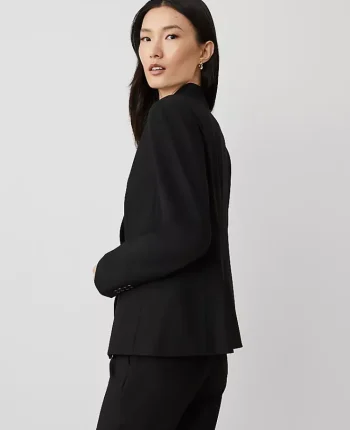 Ann Taylor Petite Jackets And Blazers|Petite Suits|The Petite Cutaway Blazer In Bi-Stretch Black