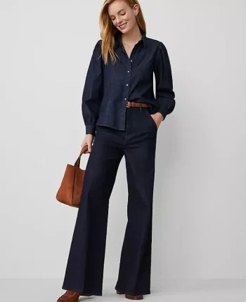 Ann Taylor Petite Jeans|The Petite Denim Trouser Classic Rinse Wash