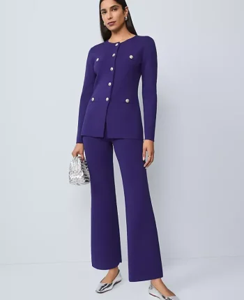Ann Taylor Pants|Petite Pants|The Petite Flare Sweater Pant Midnight Mulberry