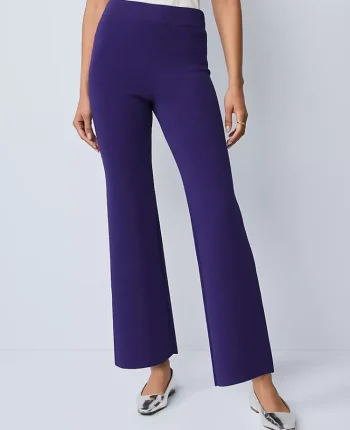 Ann Taylor Pants|Petite Pants|The Petite Flare Sweater Pant Midnight Mulberry