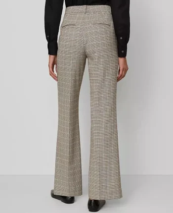 Ann Taylor Petite Pants|Petite Suits|The Petite Flare Trouser In Plaid - Curvy Fit Copper/Cream Multi