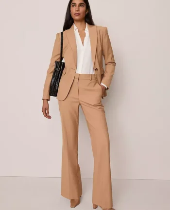 Ann Taylor Petite Pants|Petite Suits|The Petite Flare Trouser Pant Sesame
