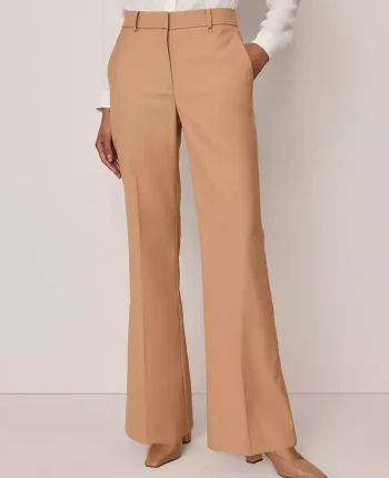 Ann Taylor Petite Pants|Petite Suits|The Petite Flare Trouser Pant Sesame