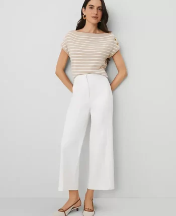 Ann Taylor Petite Pants|The Petite Grace Straight Pant White