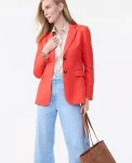 Ann Taylor Petite Jackets And Blazers|New Petite Styles|The Petite Greenwich Blazer In Basketweave Fiery Sunset