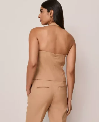 Ann Taylor Petite Jackets And Blazers|Petite Suits|The Petite Halter Vest Sesame