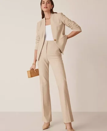 Ann Taylor Petite Pants|Petite Suits|The Petite High Rise Skinny Trouser In Bi-Stretch Toasted Oat