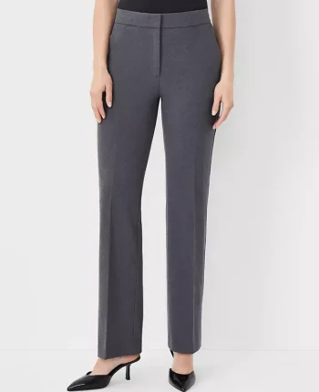 Ann Taylor Petite Pants|Petite Suits|The Petite High Rise Trouser In Seasonless Stretch - Curvy Fit Modern Charcoal