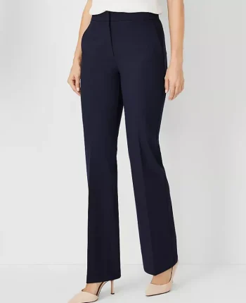 Ann Taylor Petite Pants|Petite Suits|The Petite High Rise Trouser In Seasonless Stretch Deep Navy Sky