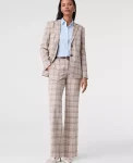 Ann Taylor Petite Pants|Petite Suits|The Petite Jayne Trouser In Plaid Tan/Navy Plaid