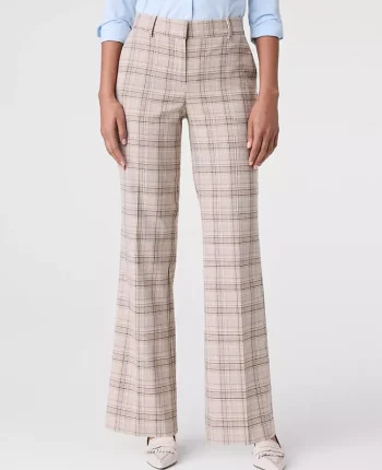 Ann Taylor Petite Pants|Petite Suits|The Petite Jayne Trouser In Plaid Tan/Navy Plaid