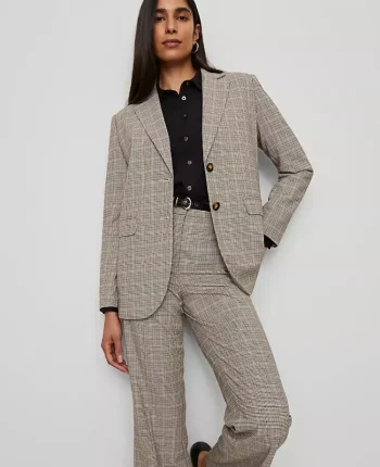 Ann Taylor Petite Jackets And Blazers|Petite Suits|The Petite Madison Blazer In Plaid Copper/Cream Multi