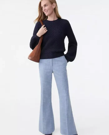 Ann Taylor Petite Pants|New Petite Styles|The Petite Margot Trouser In Herringbone Mixed Blue Herringbone