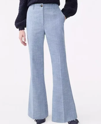 Ann Taylor Petite Pants|New Petite Styles|The Petite Margot Trouser In Herringbone Mixed Blue Herringbone