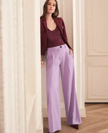 Ann Taylor Suits|Suits|The Petite Modern Wide Leg Trouser Lavender Petal