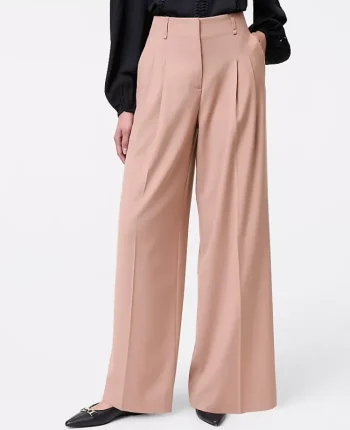 Ann Taylor Petite Pants|New Petite Styles|The Petite Pleated Wide-Leg Pant Weathered Oak